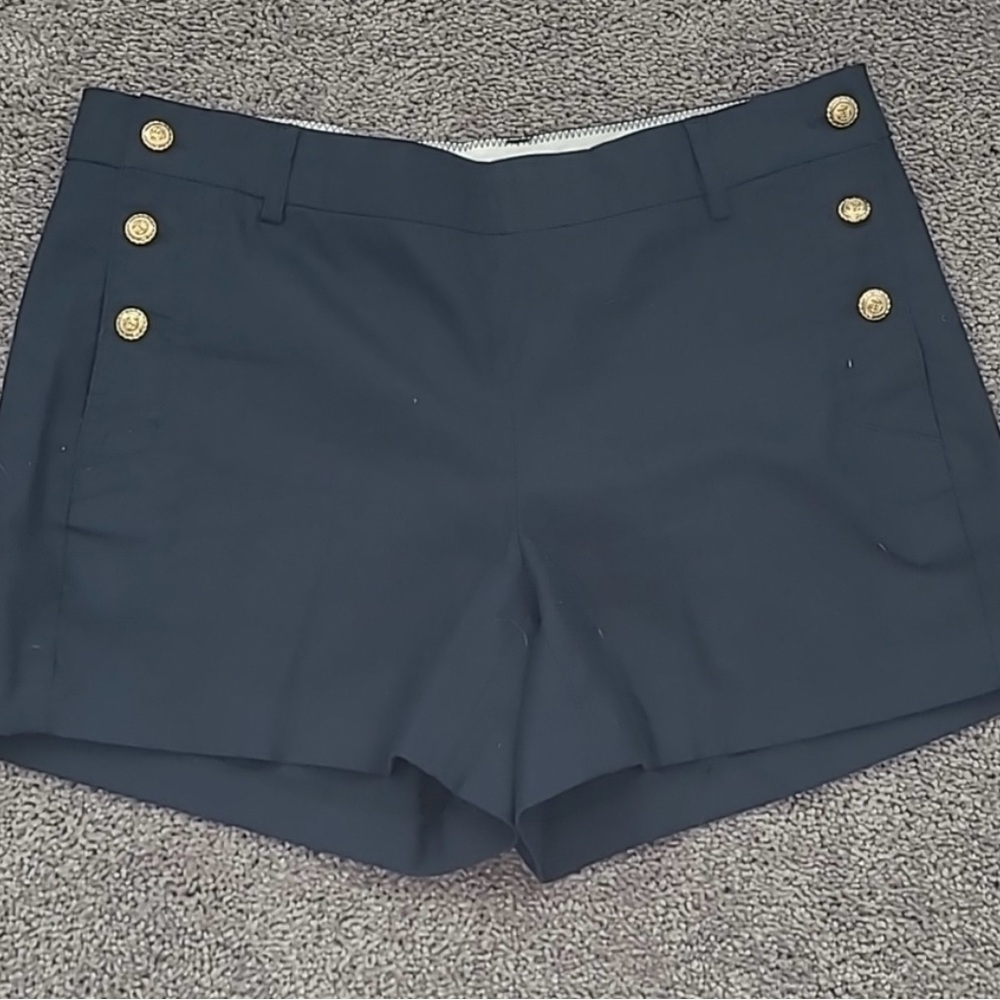 Dalia Collection Blue and Gold High Waist Shorts